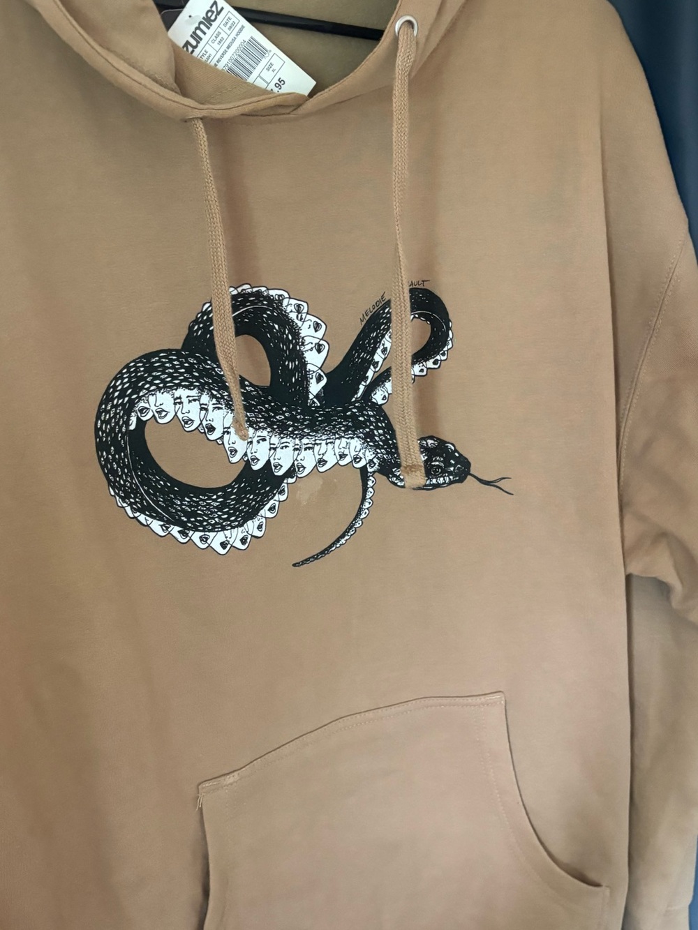 Zumiez Brown Hoodie with Black Snake Graphic